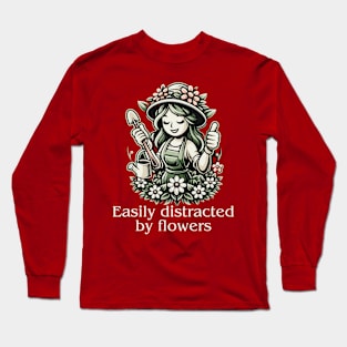 Easily Distracted By Flowers Long Sleeve T-Shirt